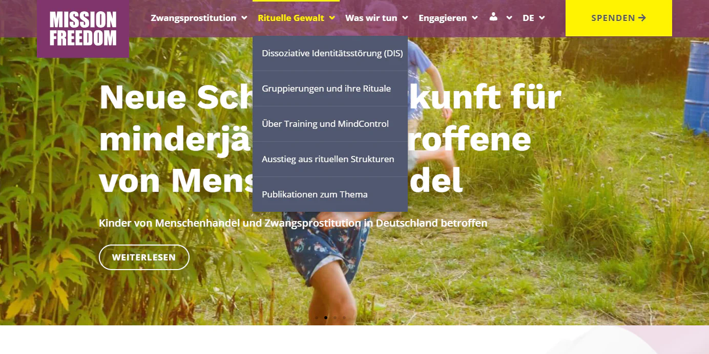 Rituelle Gewalt ist ein Hauptthema des Vereins Mission Freedom